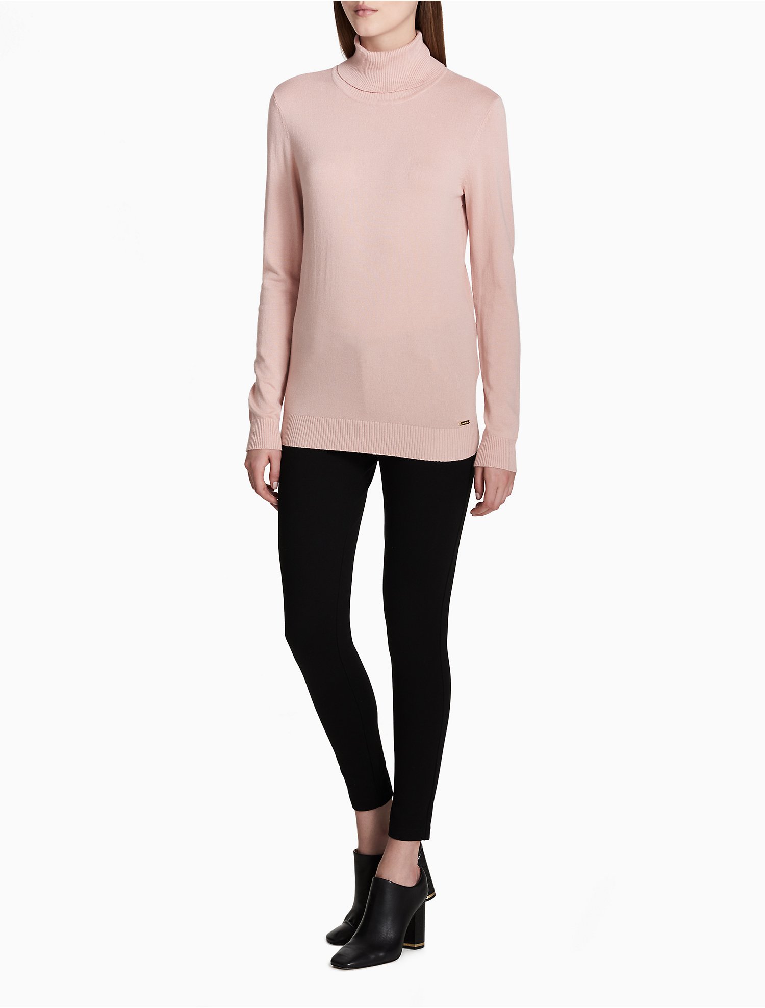 Solid Ribbed Turtleneck Sweater | Calvin Klein® USA