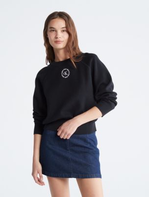 Monogram Logo Raglan Sleeve Calvin USA Klein® Sweater Crewneck 