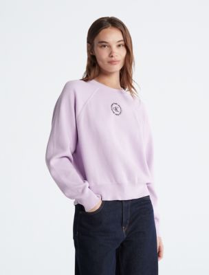 Monogram Logo Raglan Sleeve Crewneck Sweater, Bloom