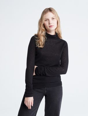 Uplift Merino Wool Blend Turtleneck Sweater Calvin Klein USA