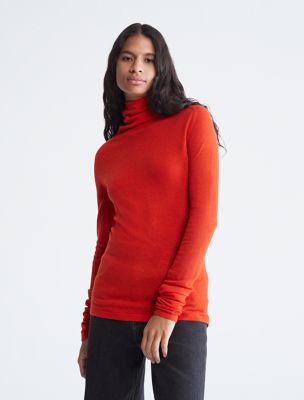 Uplift Merino Wool Blend Turtleneck Sweater Calvin Klein USA