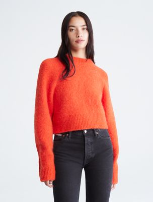 Orange crew neck discount sweater