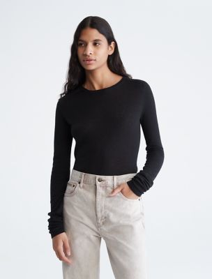 Uplift Merino Wool Blend Crewneck Sweater | Calvin Klein