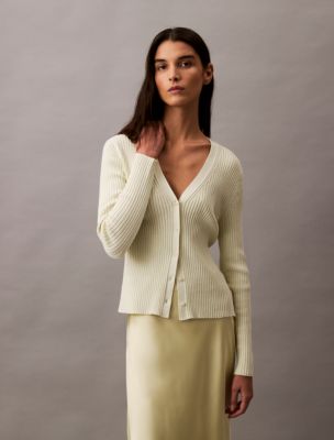 Smooth Cotton Rib Sweater Cardigan | Calvin Klein® USA
