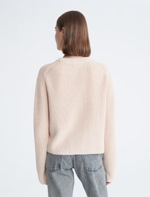 Smooth Cotton Chunky Knit Crewneck Sweater | Calvin Klein