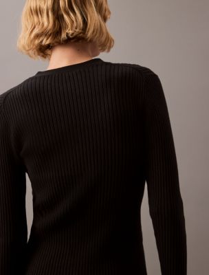 Smooth Cotton Rib Sweater Cardigan | Calvin Klein