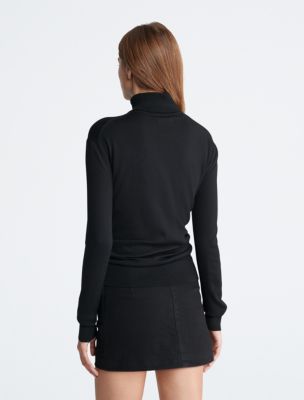 Black Merino Turtleneck Sweater