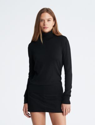 Calvin klein deals black turtleneck sweater