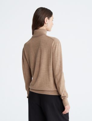 Merino Turtleneck Sweater, Travertine