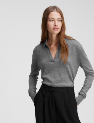 Extra Fine Merino Sweater, Medium Grey Heather