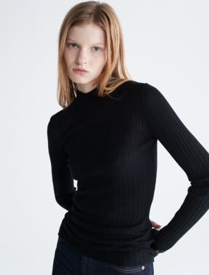 Smooth Cotton Rib Mock Sweater USA Klein® Calvin | Neck