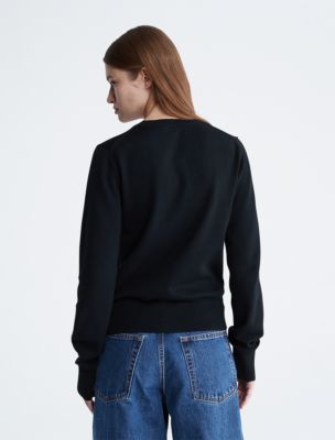 Smooth Cotton Oversized Monogram Logo Sweater | Calvin Klein® Canada