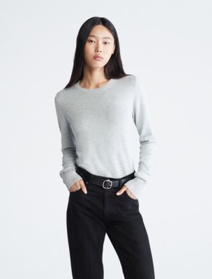 Smooth Cotton Sweater, History Heather