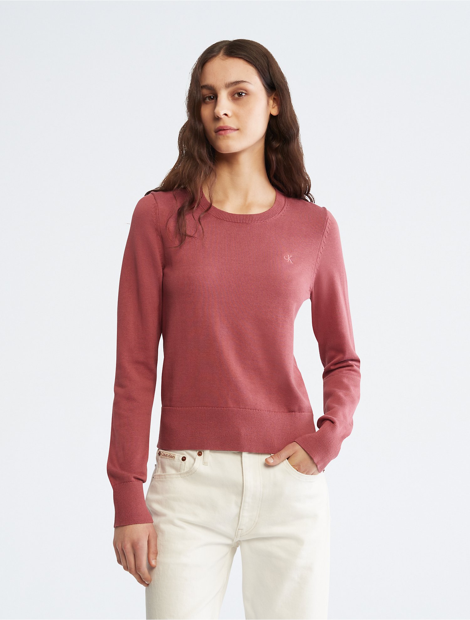 bleek Dochter uitstulping Smooth Cotton Sweater | Calvin Klein