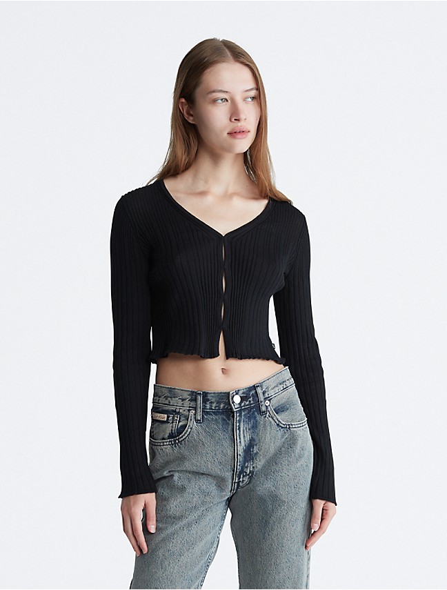 Calvin Klein Jeans co-ord cut out neckline cropped sweater in