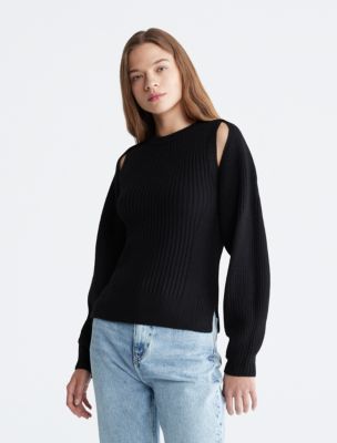 Ribbed Cut Out Sweater | Calvin Klein