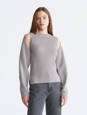 Ribbed Cut Out Sweater, Cinder