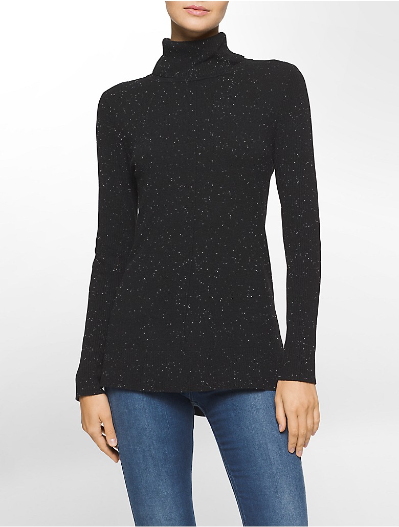 calvin klein womens flecked turtleneck sweater | eBay