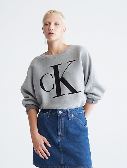Grey Womens Tops Calvin Klein Tops - Save 43% Calvin Klein Zw0zw01258 in Grey 