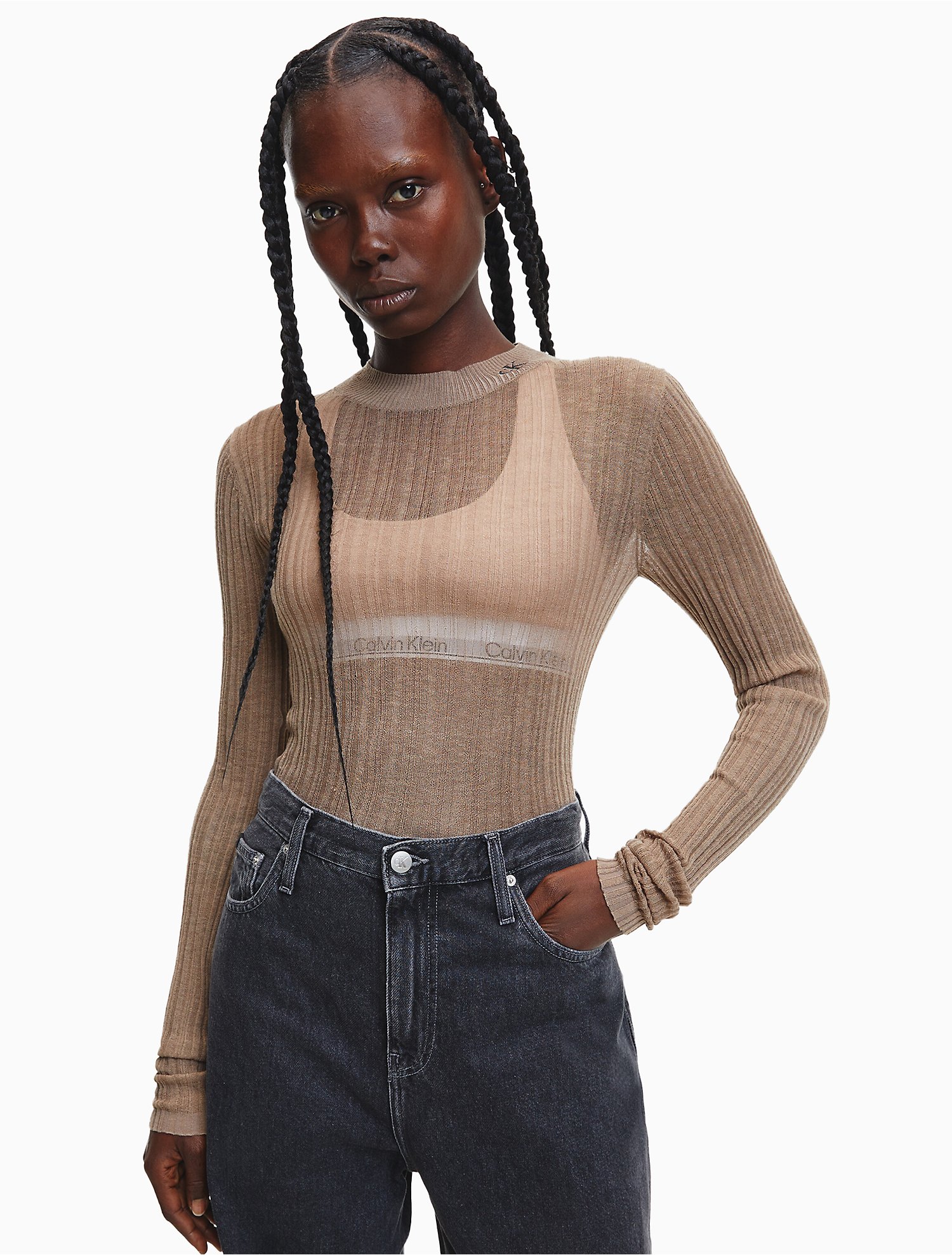 Slim Sheer Knit Sweater | Calvin Klein® USA