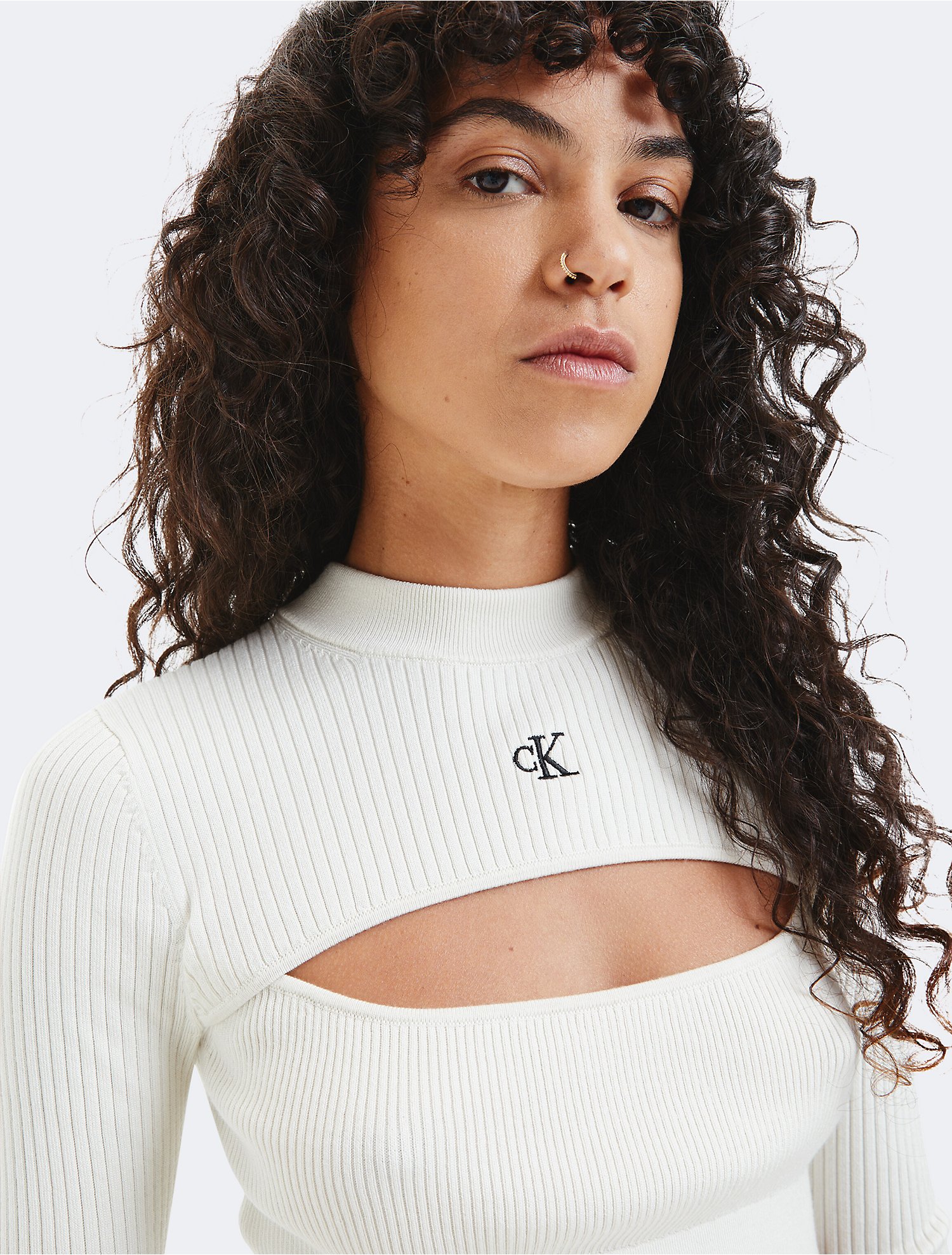 Cut Out Long Sleeve Sweater Calvin Klein®