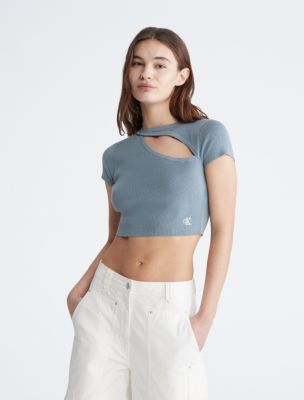 Asymmetric Cut Out Knit Sweater Top