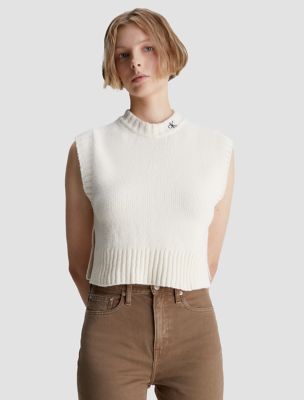 Ribbed Turtleneck Sleeveless Crop Top