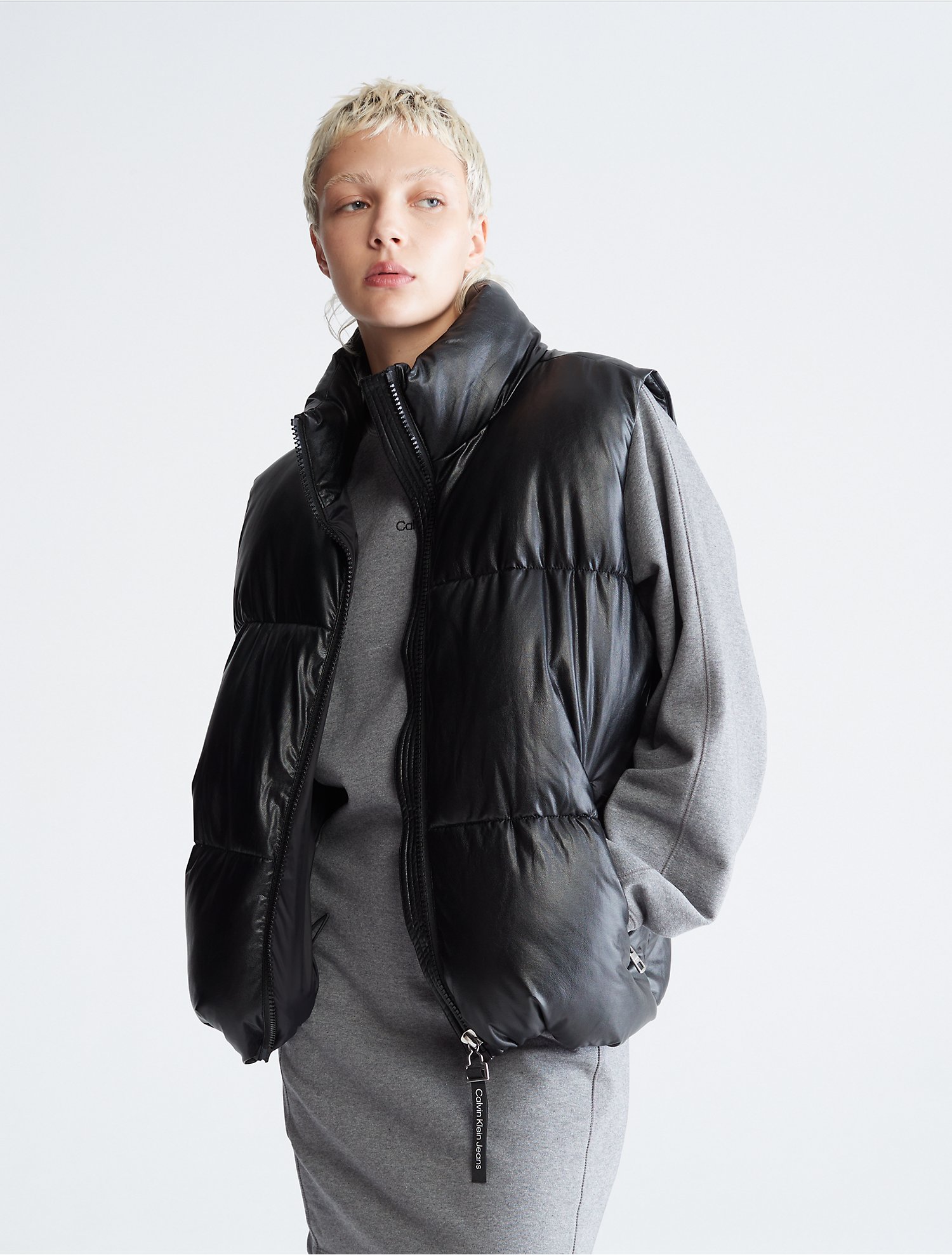 Faux Leather Puffer Vest | Calvin Klein® USA