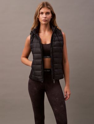 Calvin klein puffer vest womens black online