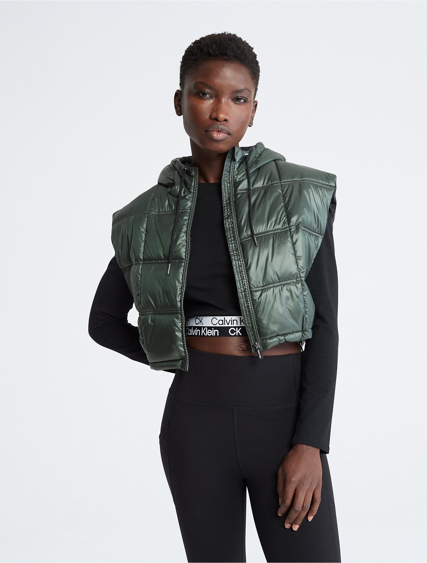 Performance Cropped Oversized Boxy Puffer Vest | Calvin Klein® USA