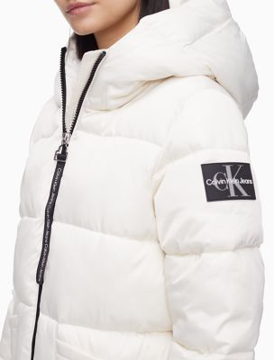 Calvin Klein Quilted Nylon Twill Monogram Logo Puffer Jacket in