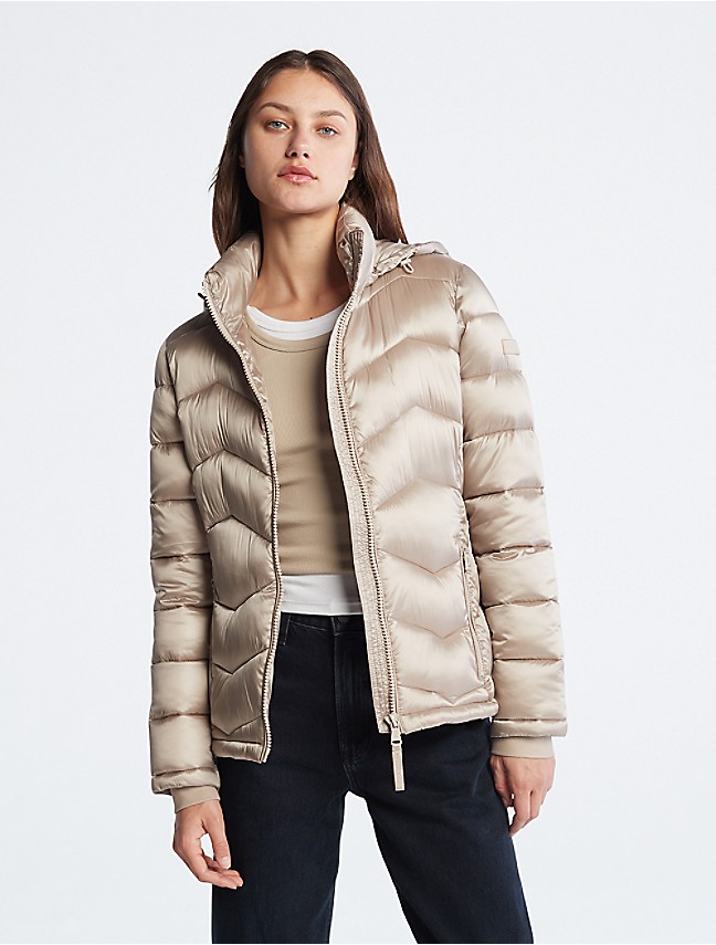 Calvin Klein Performance Women's Asymmetric-Zip Down-Filled Puffer Coat