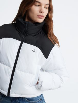 Black Monogram Cropped Puffer Jacket – Daily Paper UK