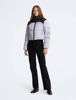 Colorblock Cropped Puffer Jacket | Calvin Klein® USA