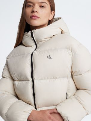 CALVIN KLEIN JEANS - Women's short down jacket with monogram - Size