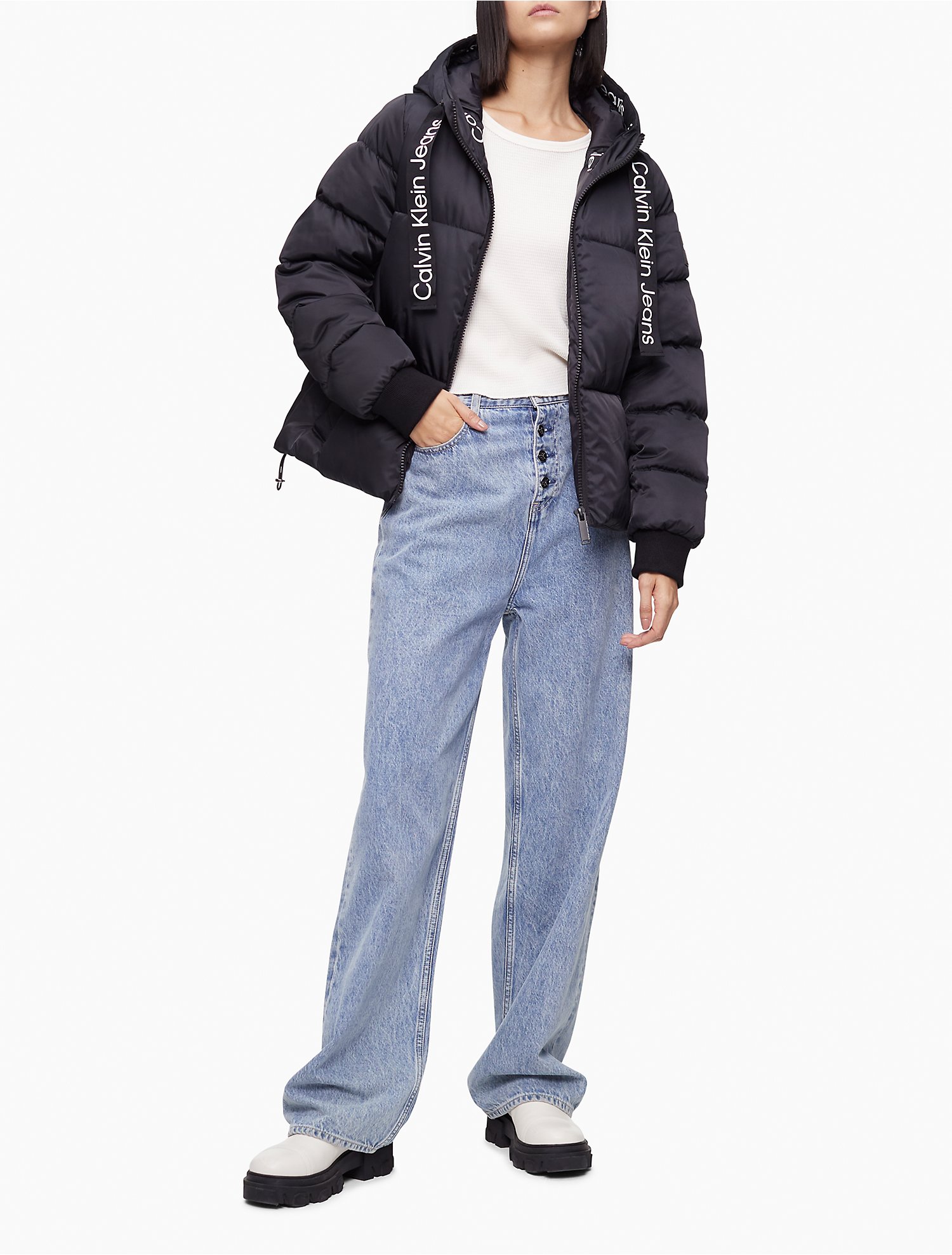 Kust repetitie je bent Quilted Nylon Twill Monogram Logo Puffer Jacket | Calvin Klein