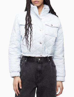 calvin klein cropped puffer coat