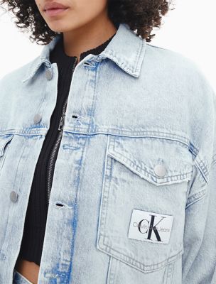 Oversized Cropped Denim Jacket Calvin | USA Klein®
