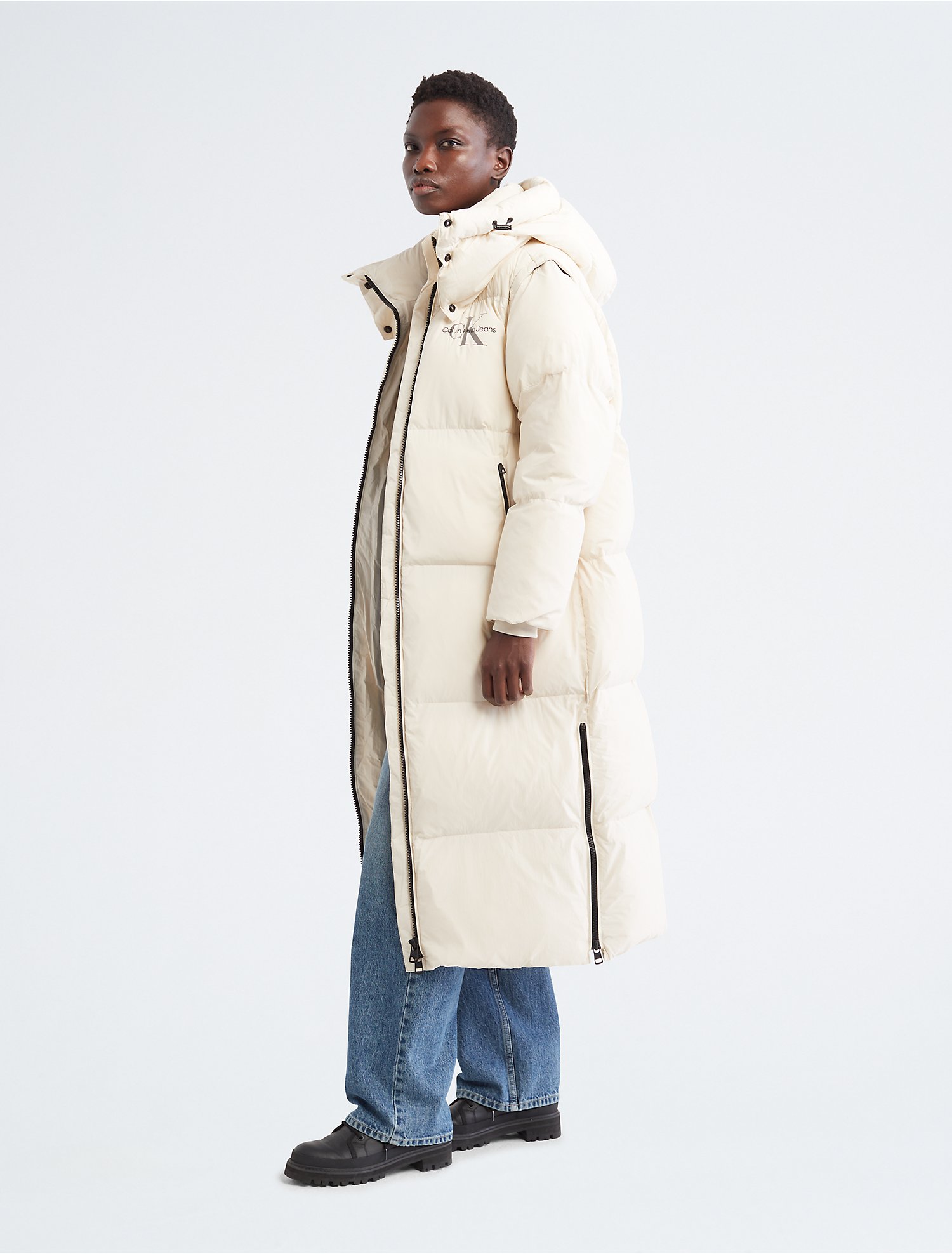 Descubrir 83+ imagen calvin klein long puffer jacket women’s