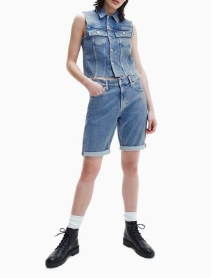 Denim Embroidered Cropped Dungarees, White Stuff