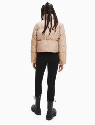 Repreve® Cropped Puffer Jacket, Timeless Camel