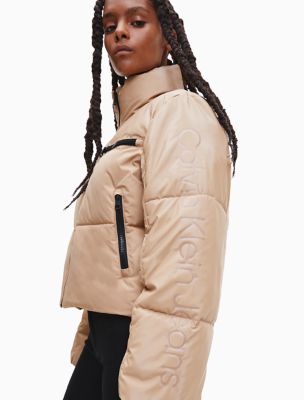 Women's Classic Zip-Up Cropped Puffer Jacket