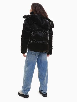 Black Gloss Puffer Jacket