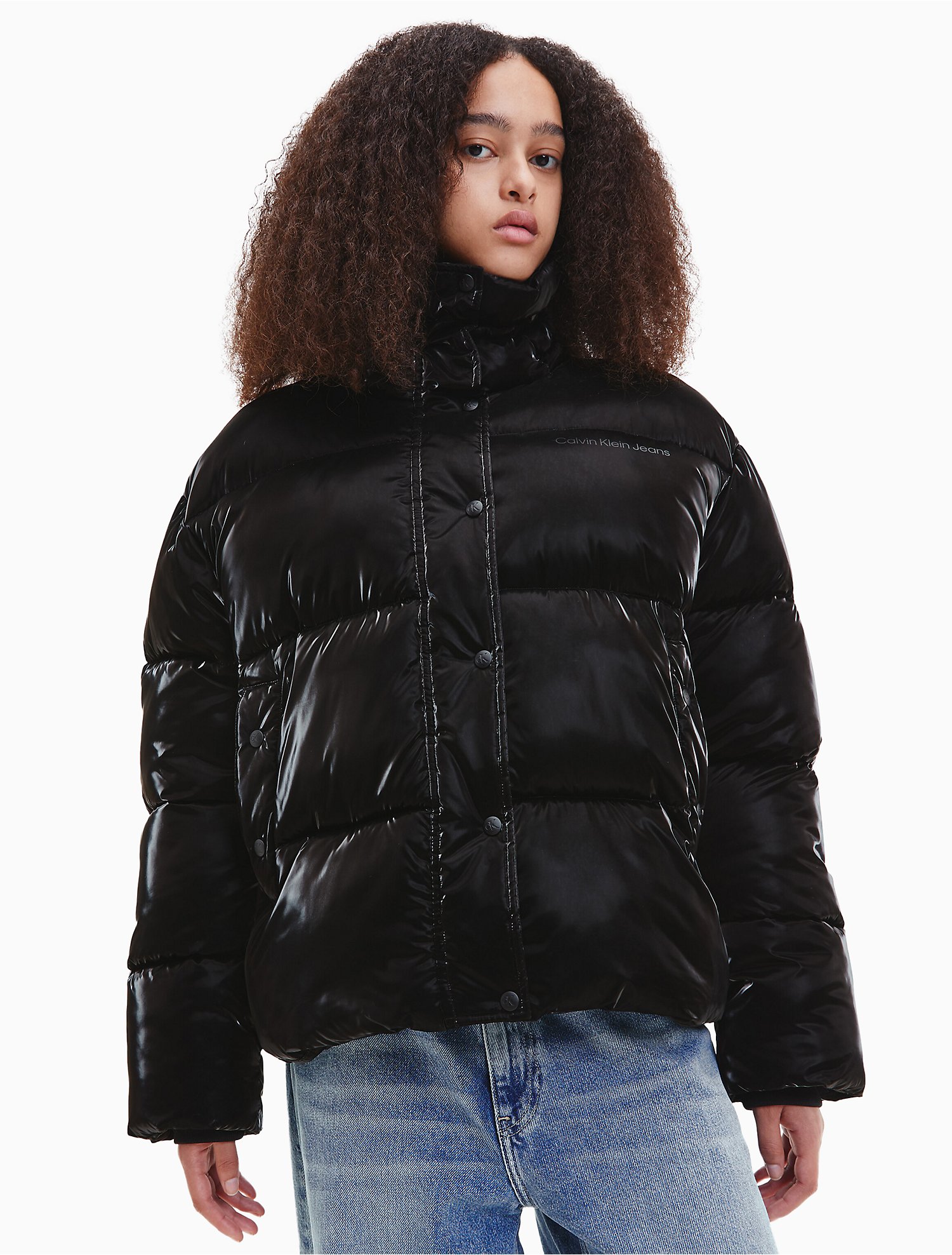 Oversized Repreve® Shiny Puffer Jacket | Calvin Klein® USA