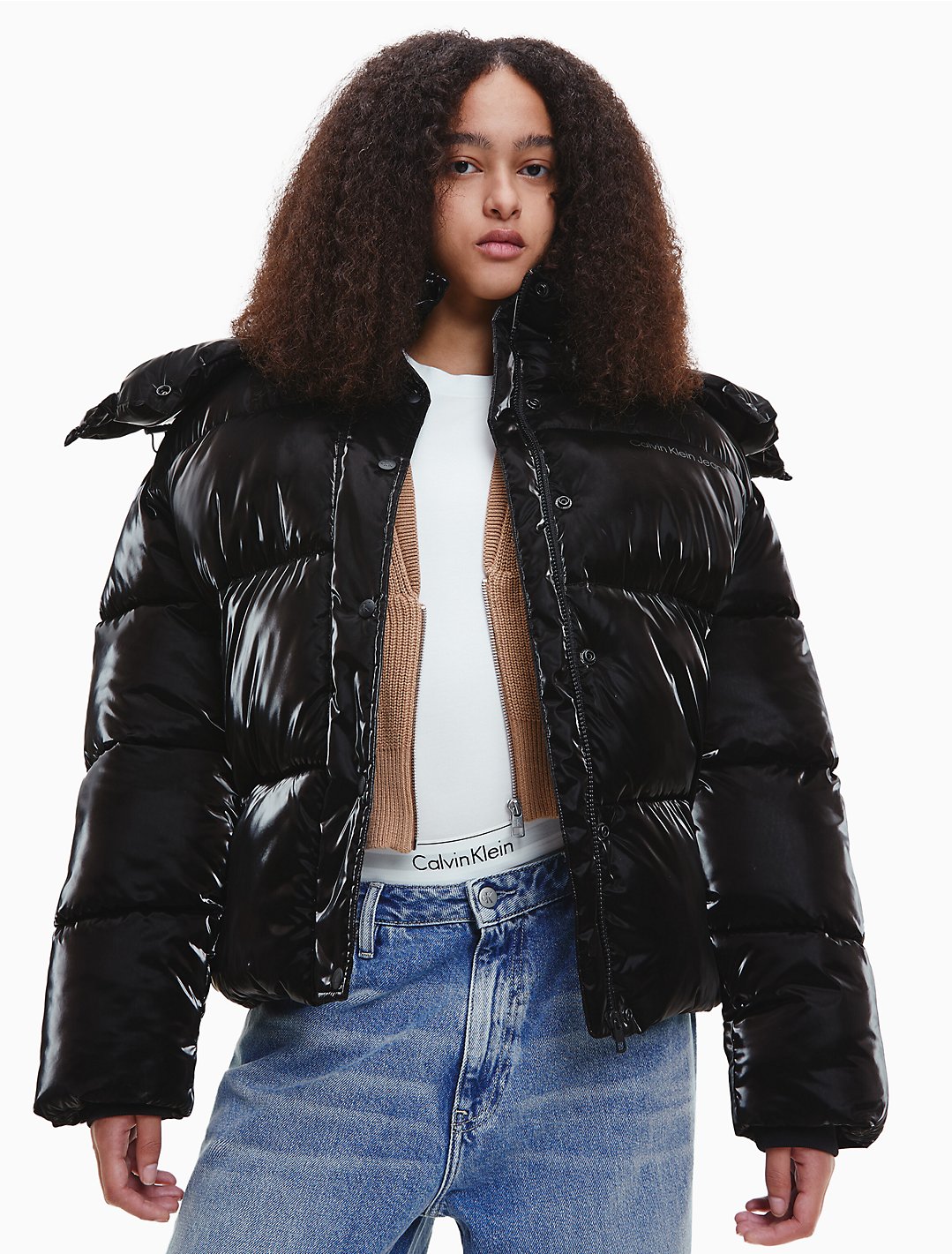 Oversized Repreve® Shiny Puffer Jacket | Calvin Klein