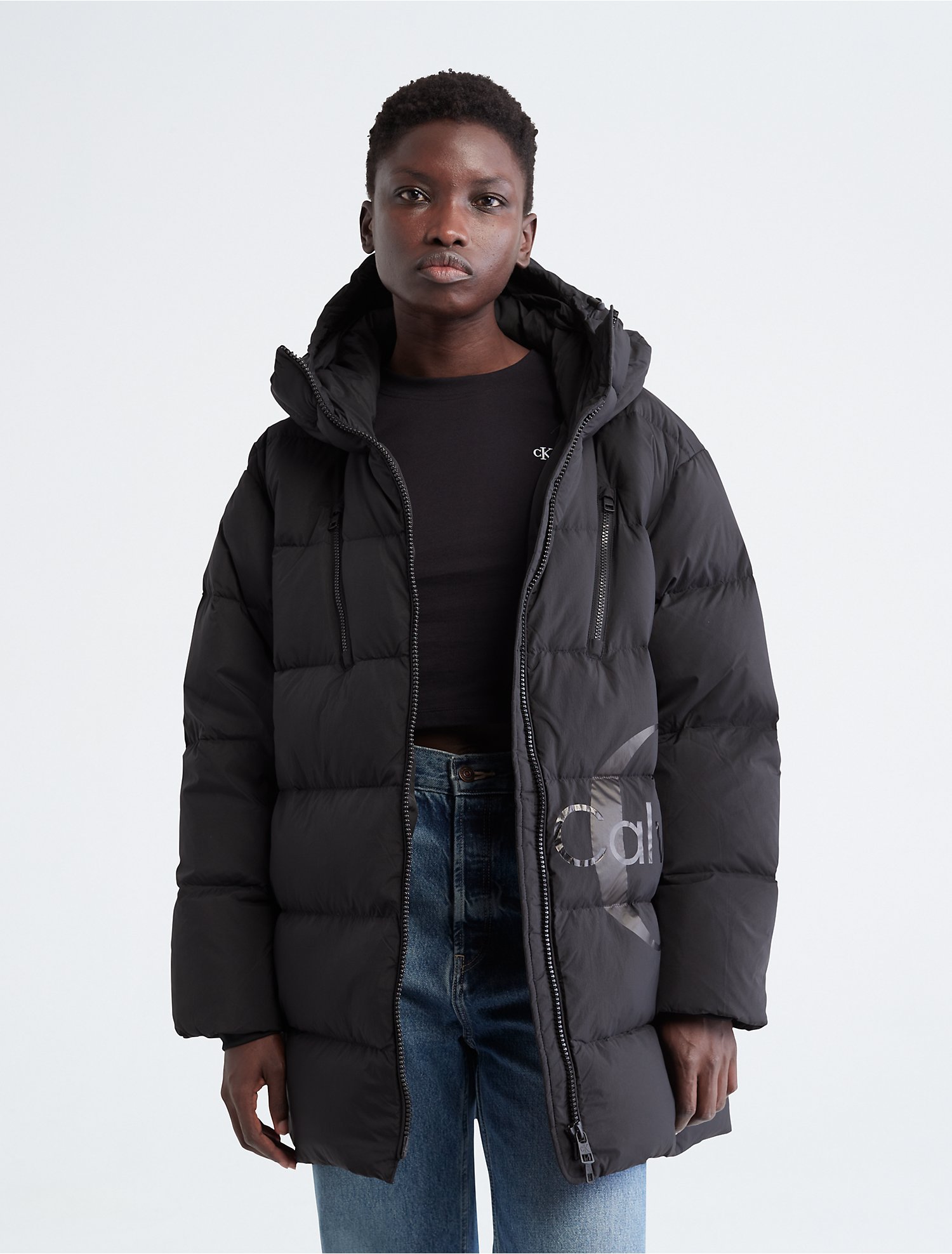 Oversized Down Logo Puffer Coat | Calvin Klein calvin klein coat