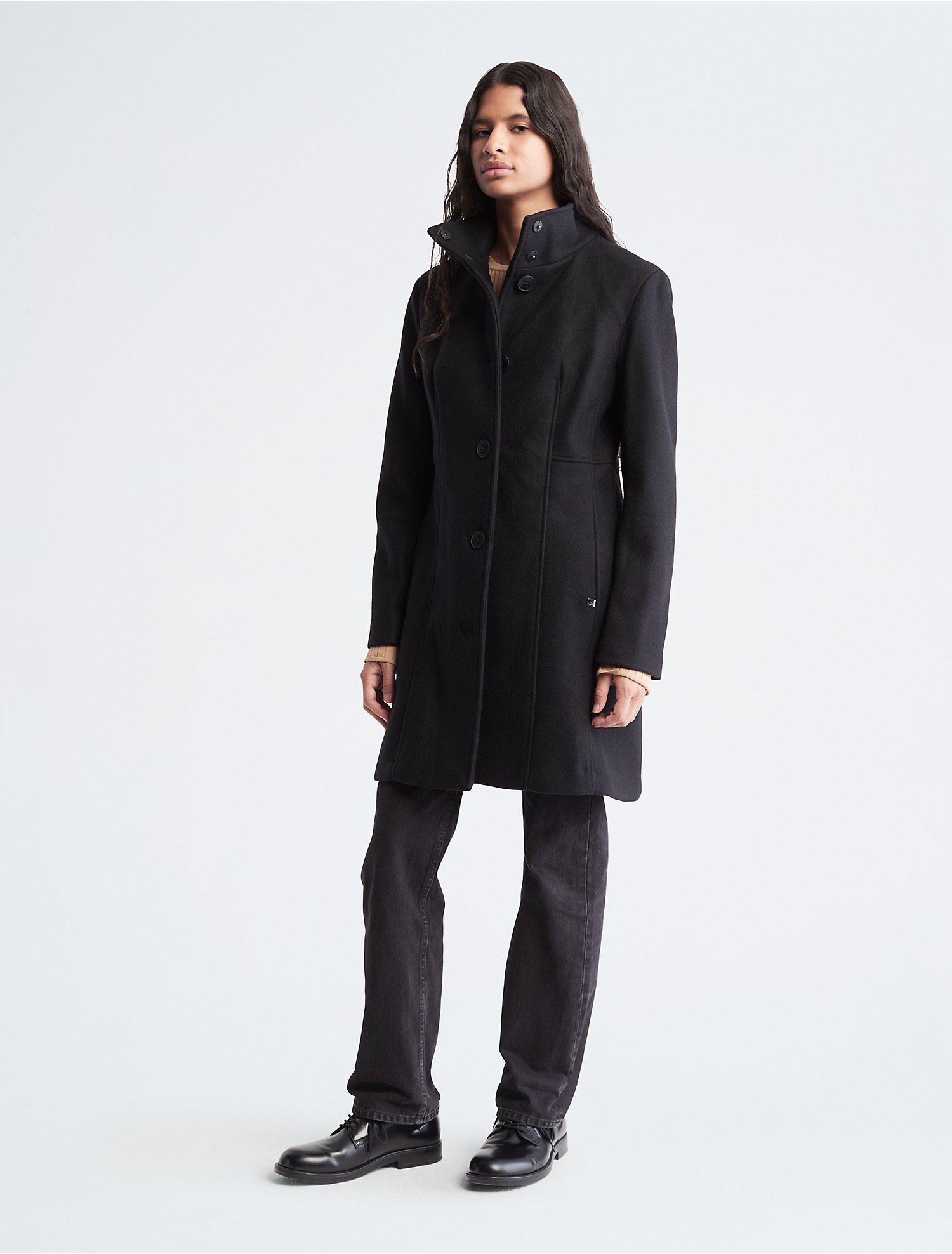 Funnel Wool Overcoat | Calvin Klein® USA