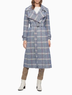 calvin klein plaid coat