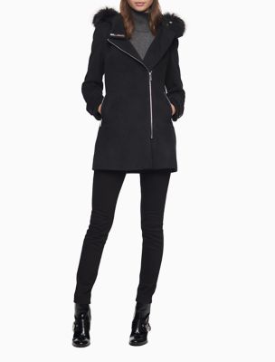 calvin klein black hooded jacket