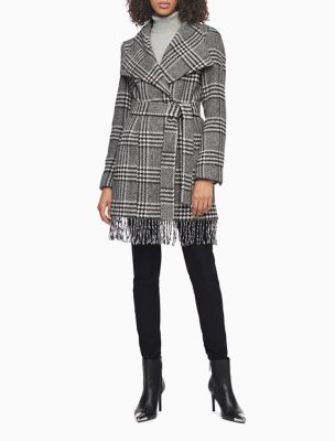 calvin klein wool wrap coat